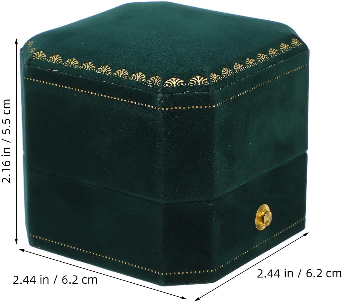 MAGICLULU Octagonal Velvet Ring Storage Case for Wedding Ceremony Xmas image 2