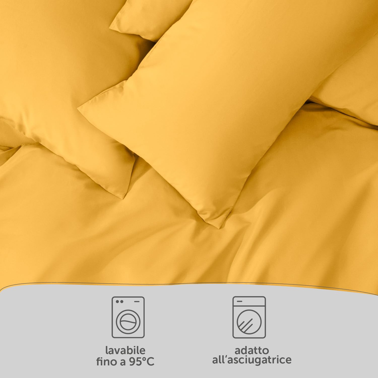 Blumtal Copripiumino Singolo 155x200 e Federa 50x80 - Set di Lenzuola in microfibra extra morbida certificata Oeko-Tex, Set Copripiumino Singolo con 1 Federa - 2 pezzi - Giallo