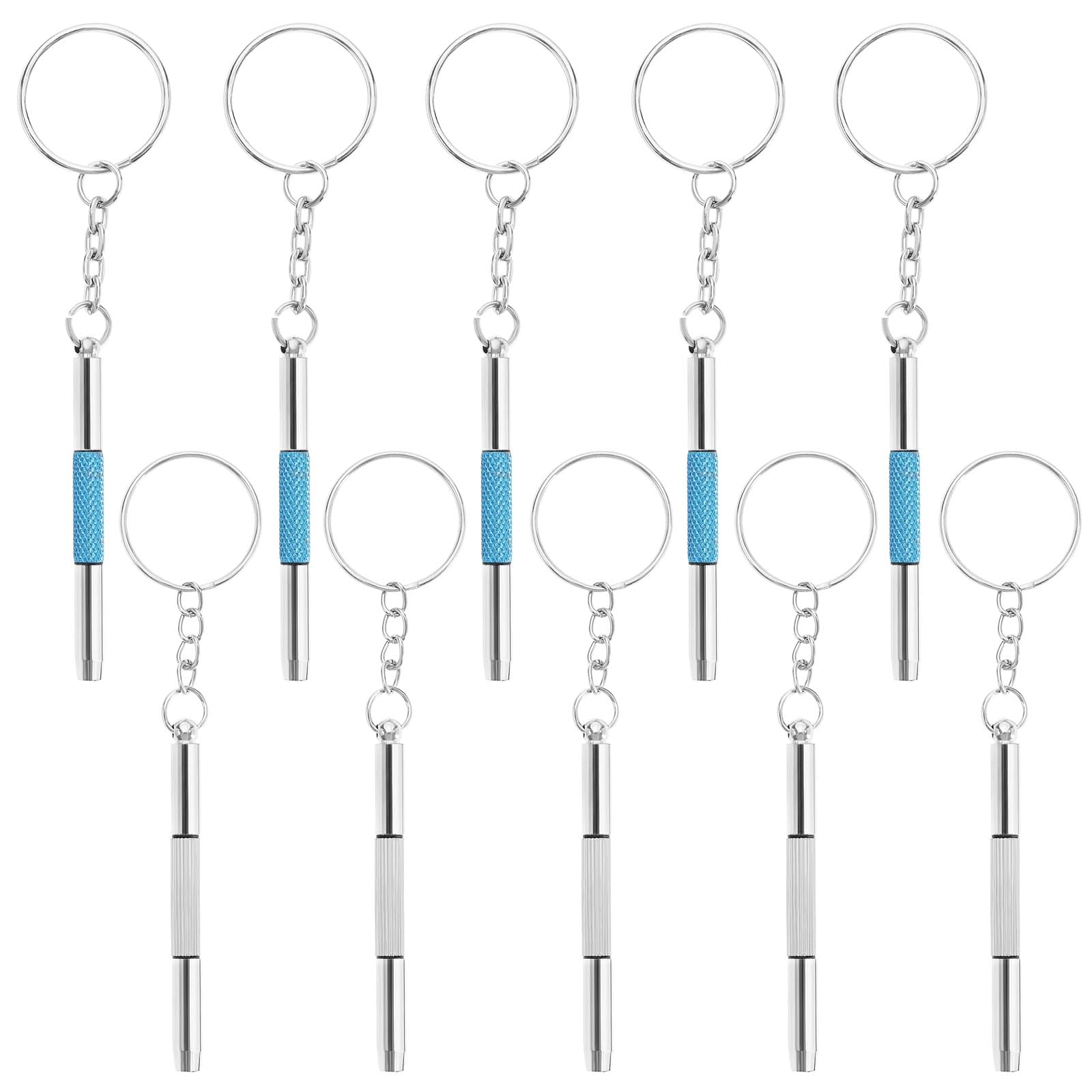 6 Tournevis Lunettes 3 En 1 - Kit Réparation Monture, Montre, Smartphone - Acier Inoxydable Avec Porte-clés