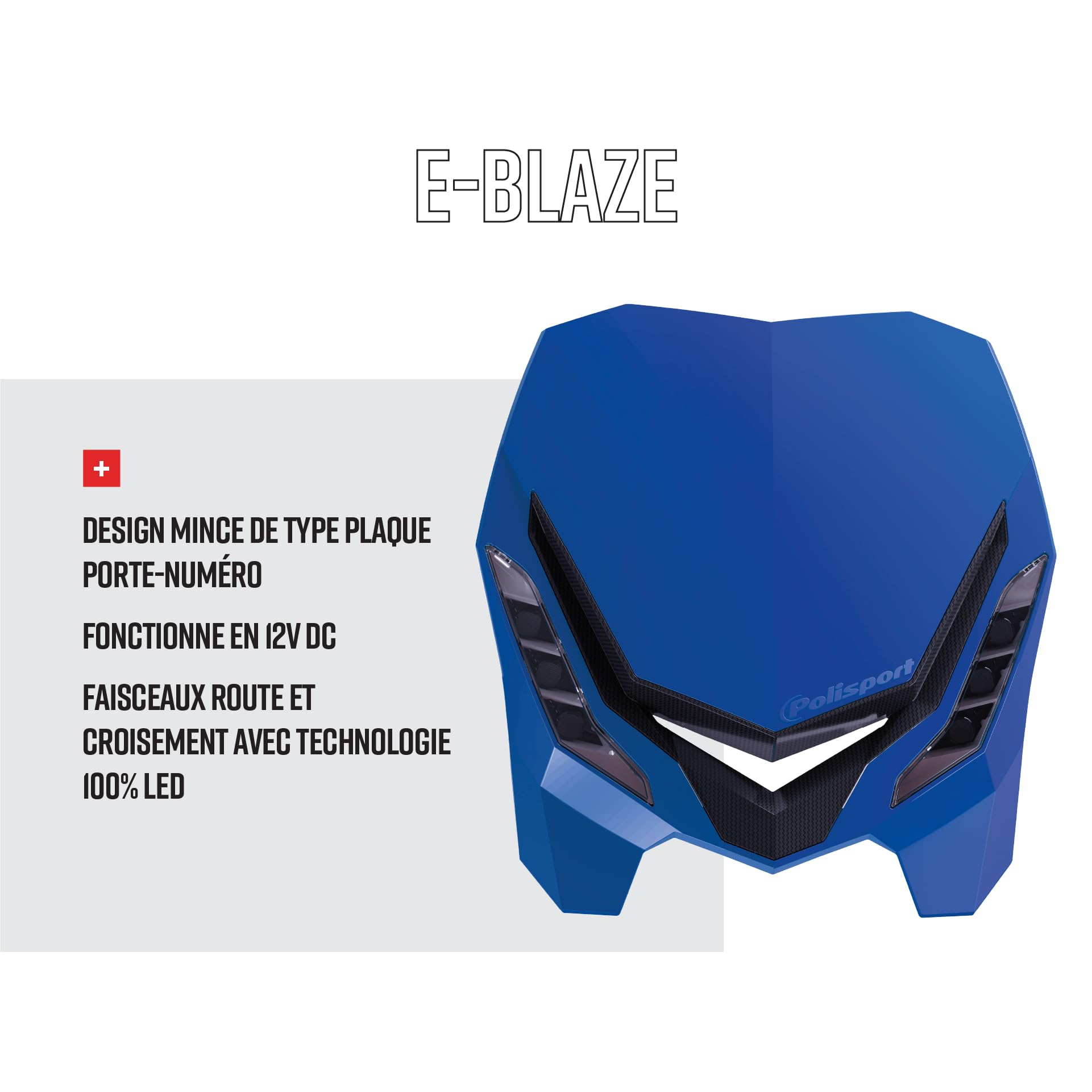 HEADLIGHT E-BLAZE BL/BK