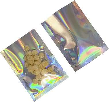 PABCK 100 Pieces 2.4x3.5 inch Inside Size 2x3.1 inch Front Clear Heat Seal Bags Open Packet Aluminum Foil Pouch for Packaging Candy Food Storage with Tear Notches