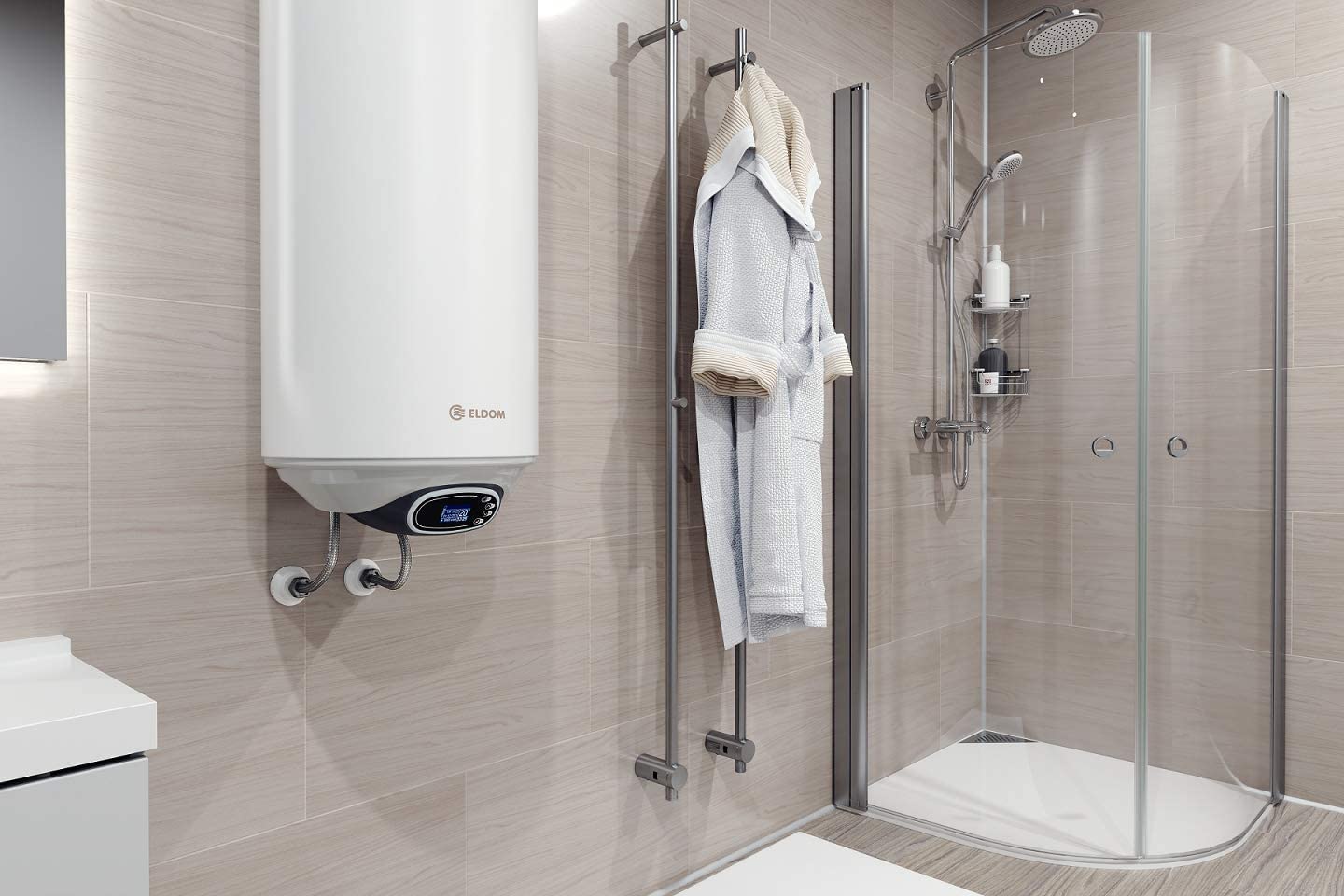 ELDOM Favourite 80 HBR vízszintes villanybojler alsó bekötéssel (2 kW