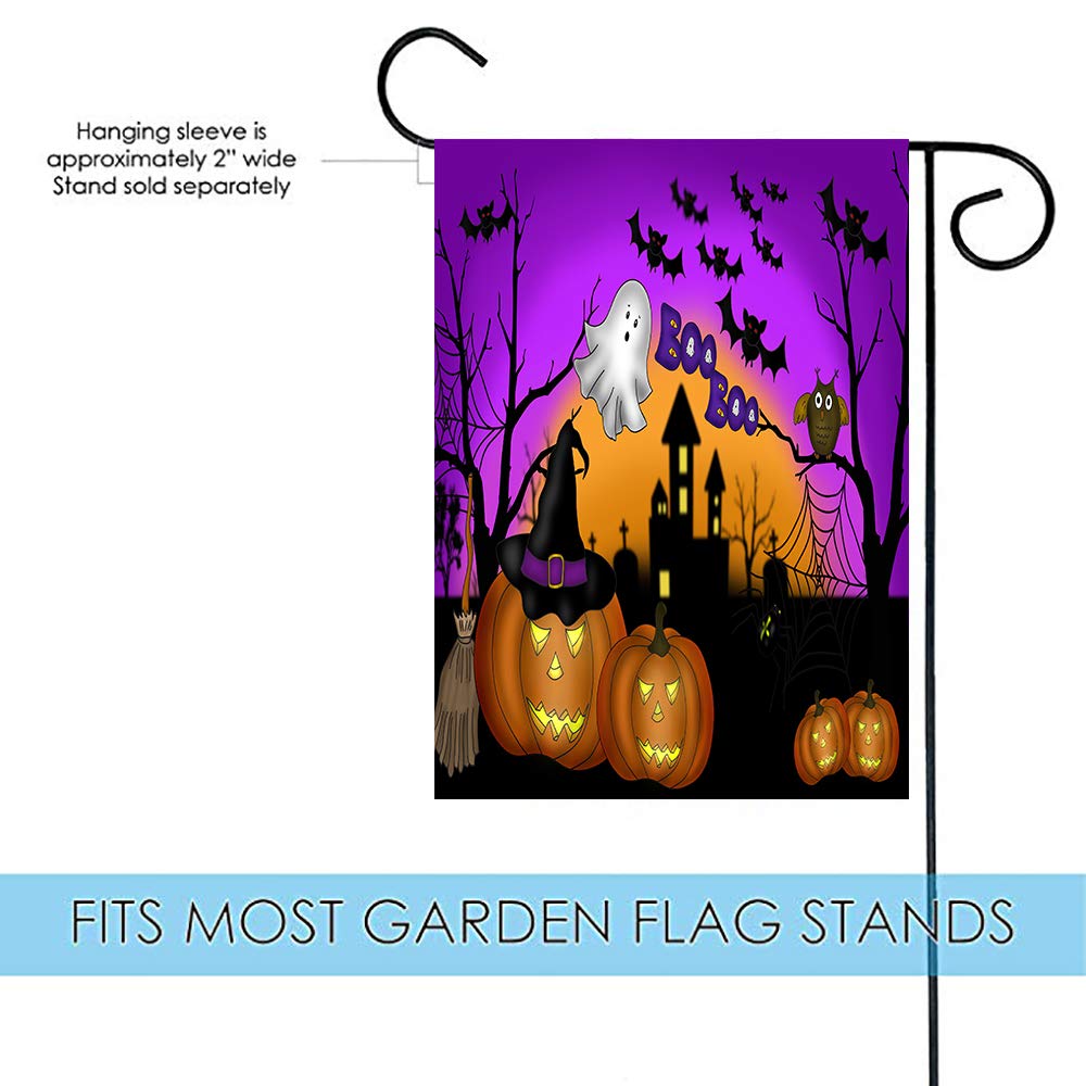 Kürbis-Geister Gartenflagge, 30,5 X 45,7 Cm – Doppelseitig Bedruckt, Aus 100% Jute Für Halloween-Deko