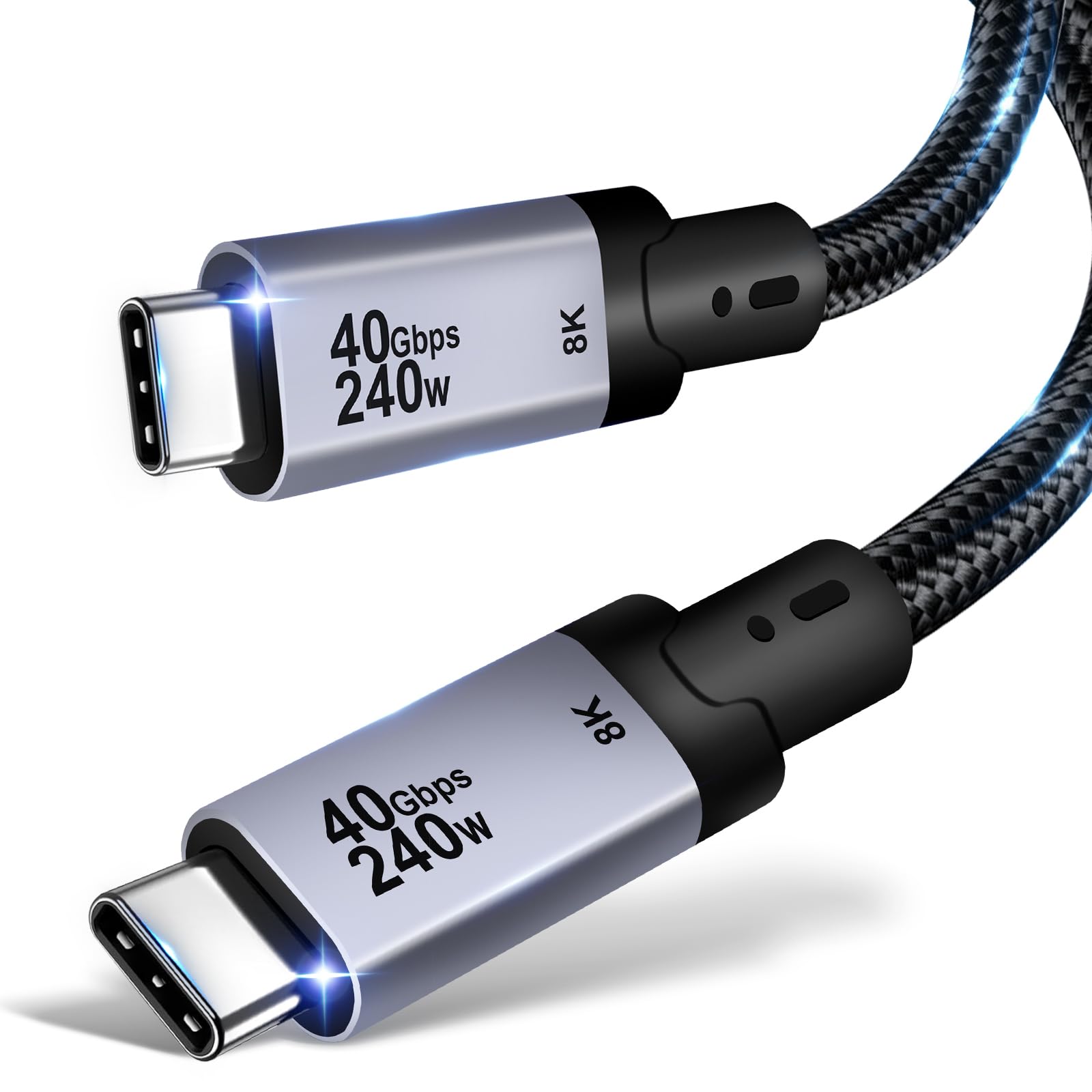 Cavo USB C, 240W 40 Gbps PD 3.1 Cavo USB Type-C Ricarica Rapida, Video 8K@60hz, Compatibile con USB 4 Thunderbolt 4/3 per iPhone 17/16/15 Pro Max Air, Galaxy S25/S24 Ultra, Laptop, iPad, Monitor- 1 m