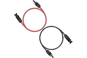 3 Feet 10AWG MC4 Extension Cable with Solar Panel Female and Male Connector - Black