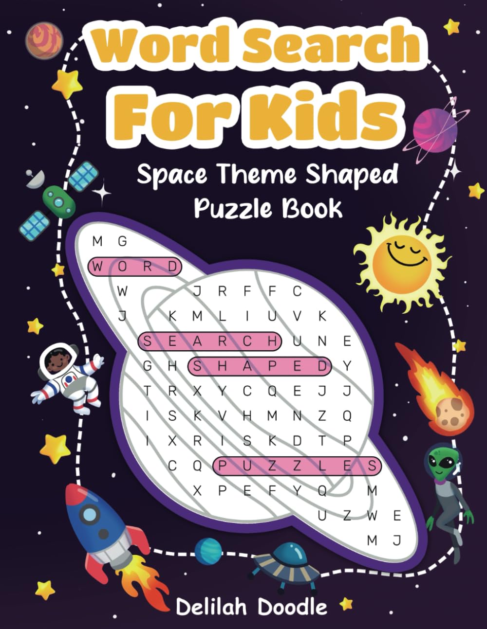 Word Search For Kids: Space Theme Shaped Puzzle Book