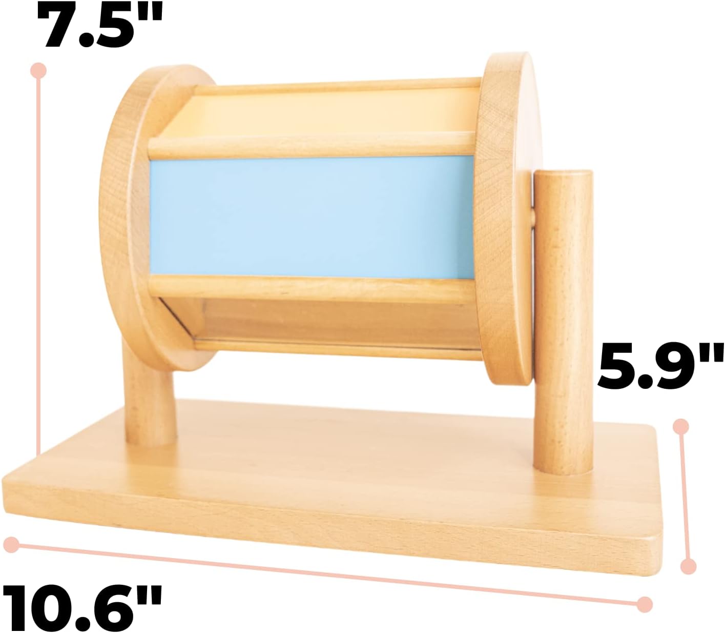 Spinning Drum Montessori Infant Toy - Rainbow Spin Wheel - Spinning Toys for Babies - Baby Montessori Toys Up to 1 Year Old Infant