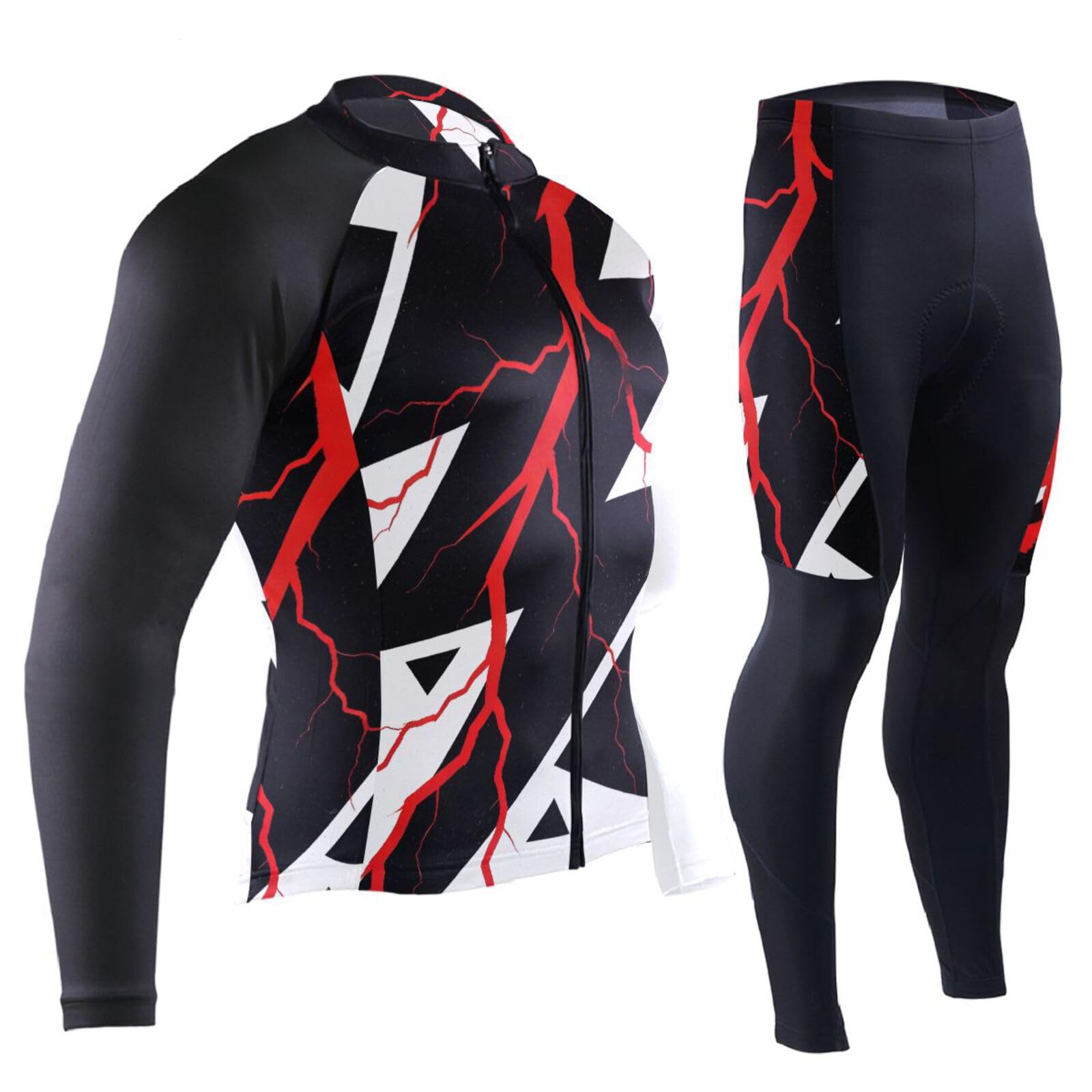 Radtrikot für Herren, mit Taschen, atmungsaktiv, 3D-gepolstert