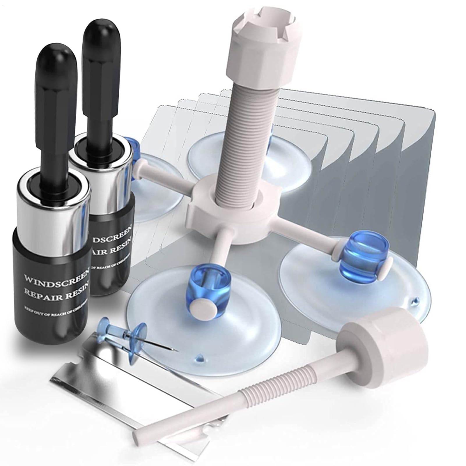 Kit di Riparazione vetri Parabrezza, Resina liquida per Riparare Rapidamente Le Crepe del Parabrezza, Riparazione Crepe Parabrezza, Kit di Riparazione vetri finestrini Auto, Accessori Esterni per