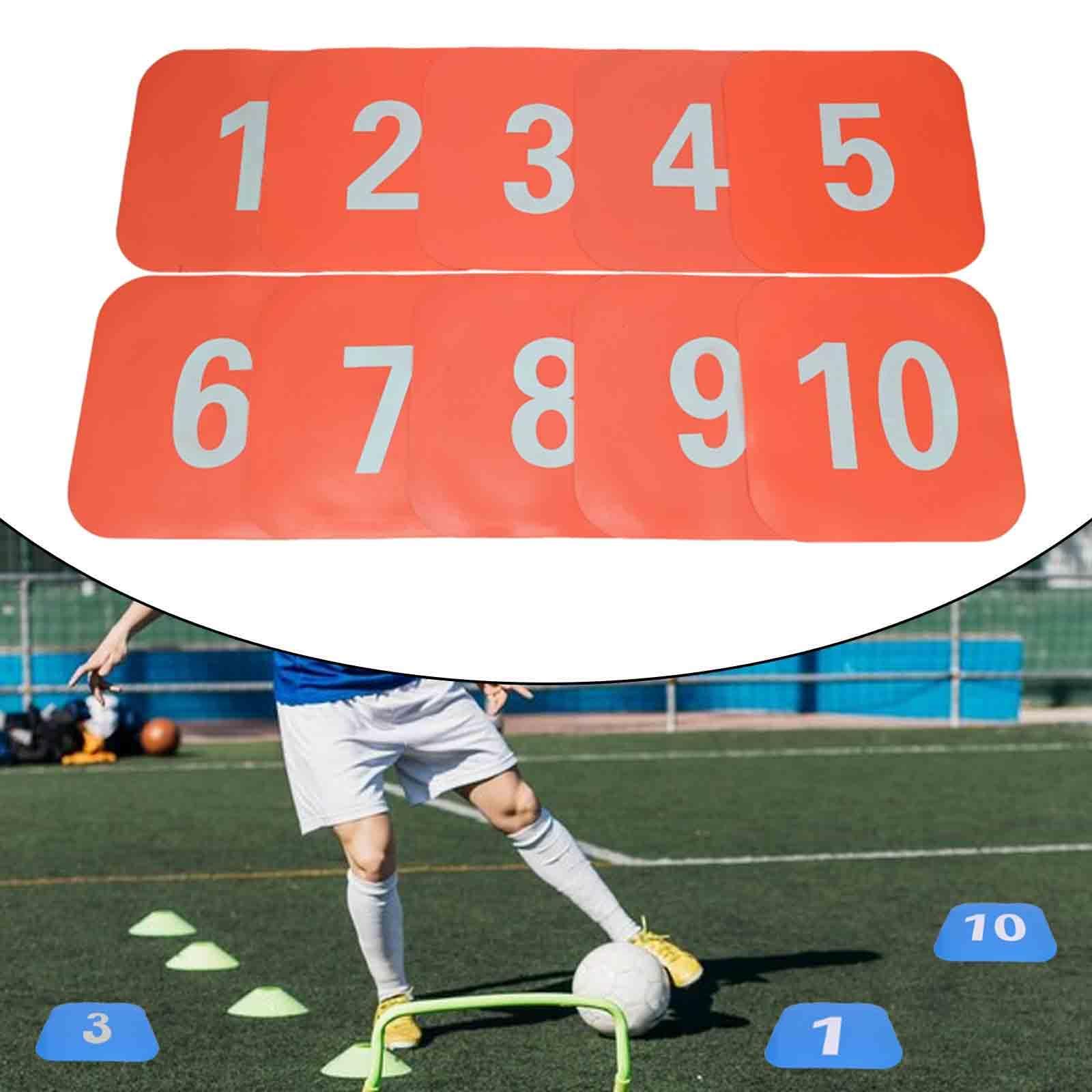 F Fityle 10 marcadores de Conos Planos Cuadrados para Sentarse, Multiusos, para Practicar Agilidad en el Suelo y Velocidad en de fútbol.