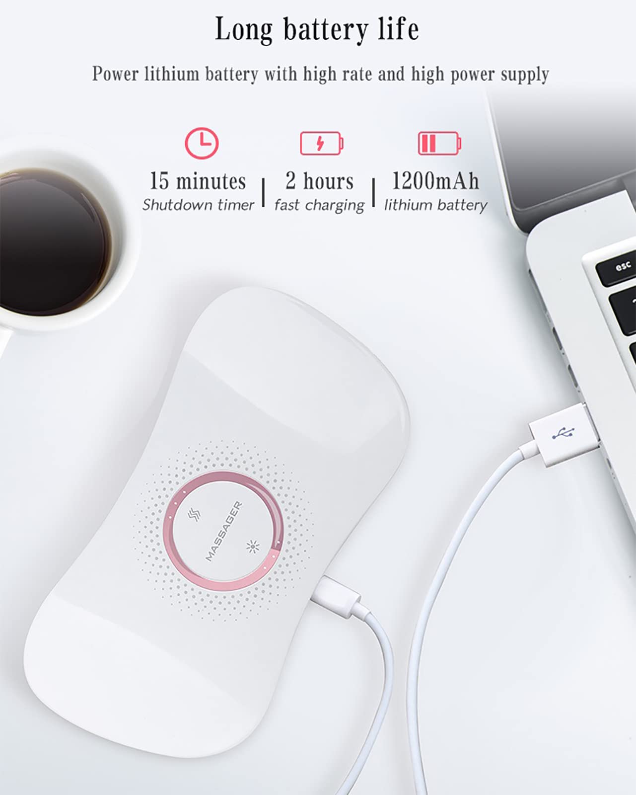 Almohadilla de calefacción menstrual, cinturón de calefacción inalámbrico eléctrico, almohadilla de masaje con calefacción recargable para menstruación/período, dolor de estómago, alivio del dolo