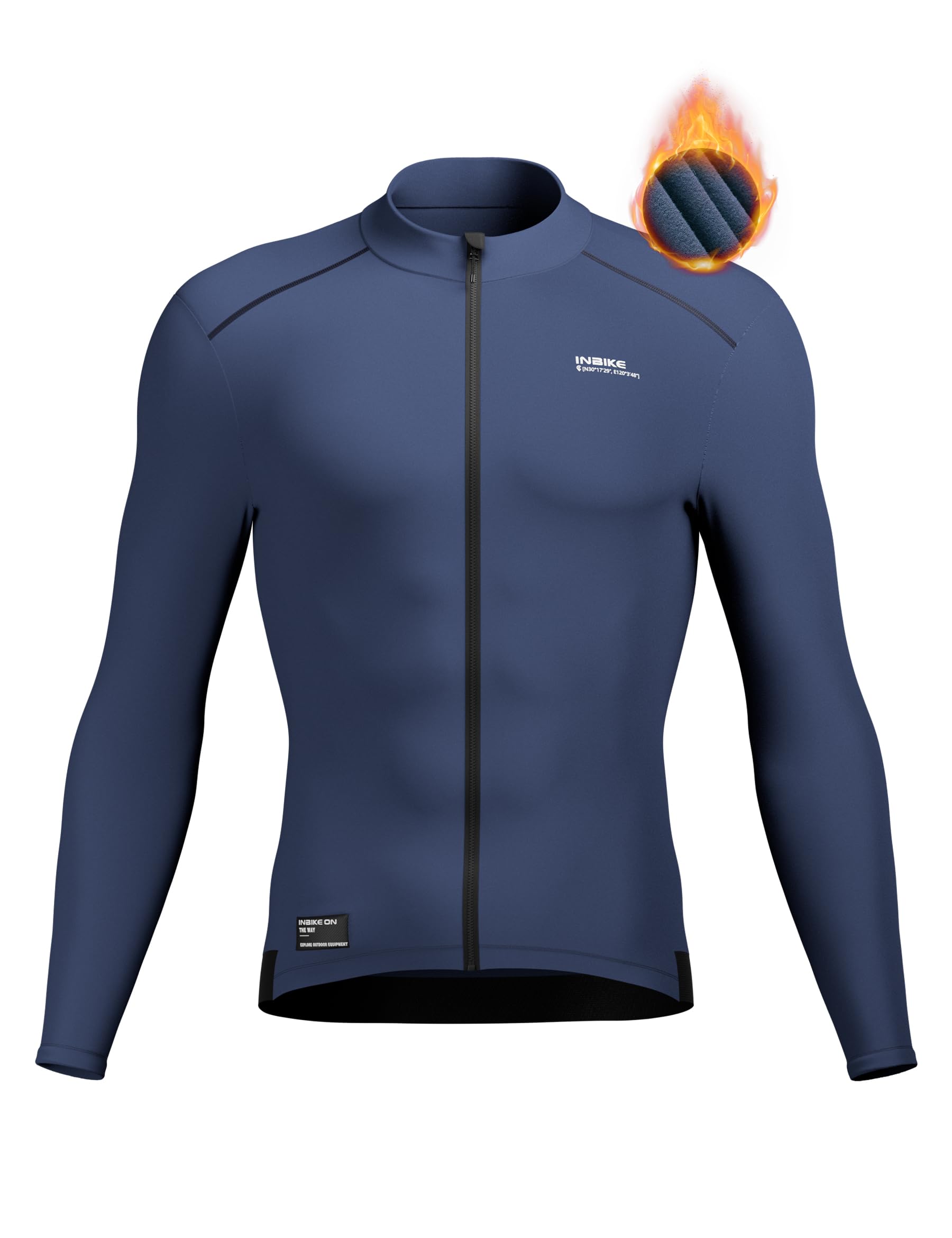 INBIKE Maglia Ciclismo Invernale Uomo Giacca Ciclismo in Pile Giacca Bici da Strada Antivento Termico Silm Fit per MTB Bici Running e Vita Quotidiana