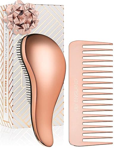 Miniatura 2 de Lily England - Juego de 3 cepillos para desenredar y peinar para cabello húmedo, seco, rizado, para mujeres y niños con peine de dientes anchos