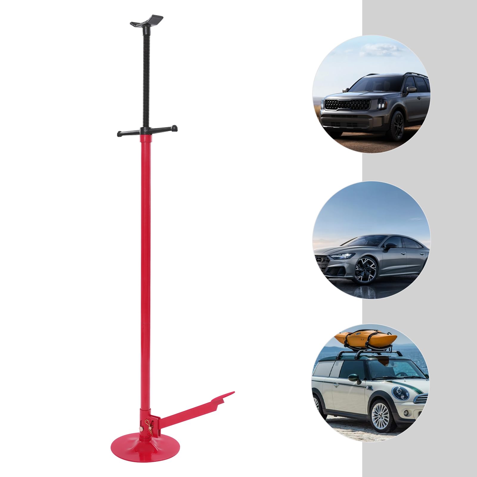 Soporte elevador con pedal de acero, capacidad de carga de 750 kg, ajustable de 133,5 a 200 cm, para taller y mantenimiento de vehículos