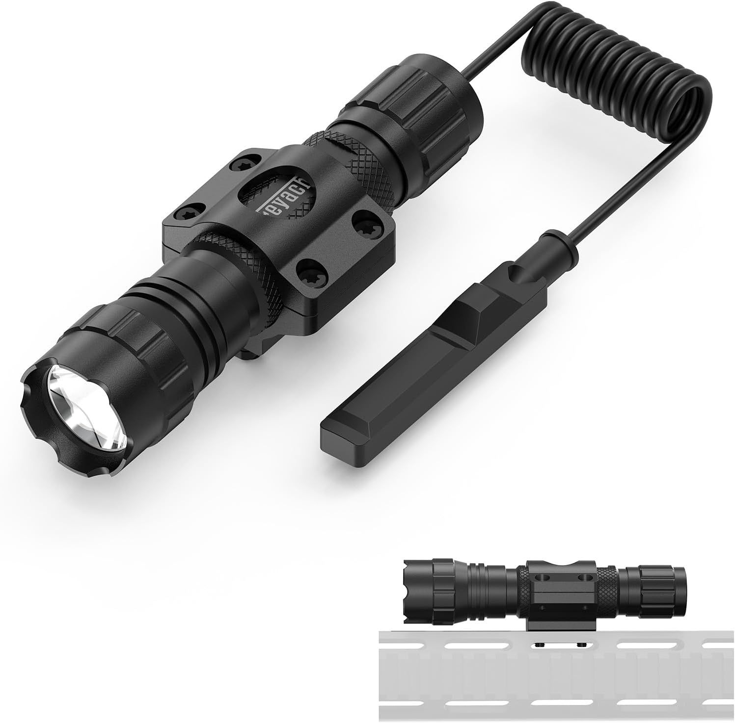 Feyachi FL22 Tactical Flashlight 1200 Lumens LED Light M Lock Rail Mount Ar Flashlight with Pressure Switch