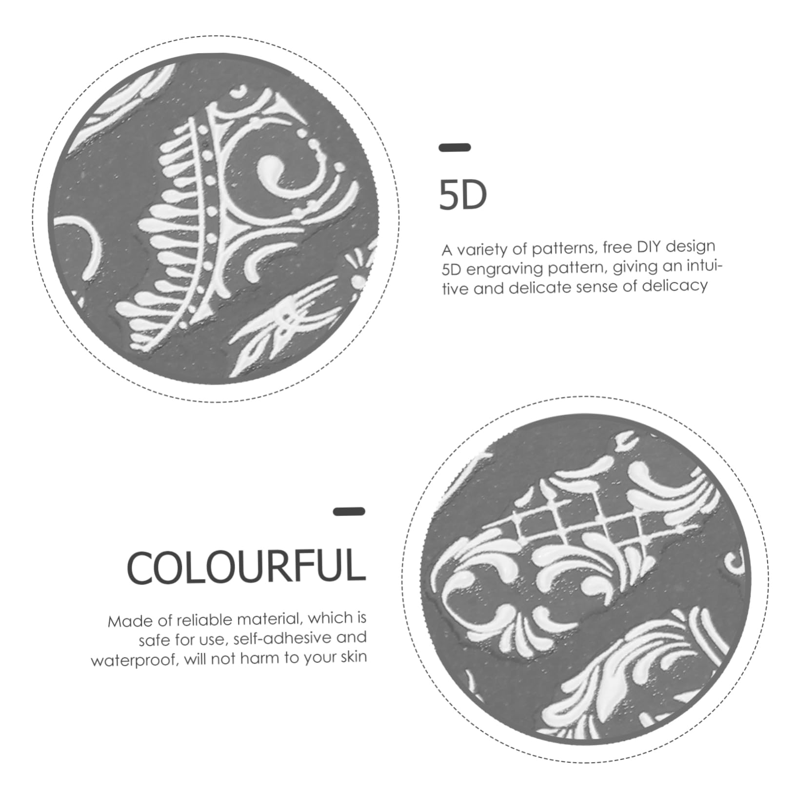 CALLARON 3 Sätze Embossed Nail Art Sticker Wasserdichte Nagelaufkleber Für Nageldekoration Für Partys Hochzeiten Und Besondere Anlässe 8 Blätter * 3