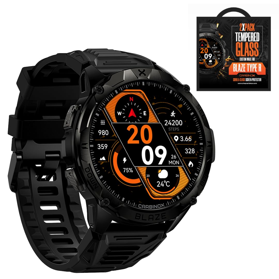 Amazon.com: CARBINOX Blaze Smart Watch with Tempered Glass (2 Pack