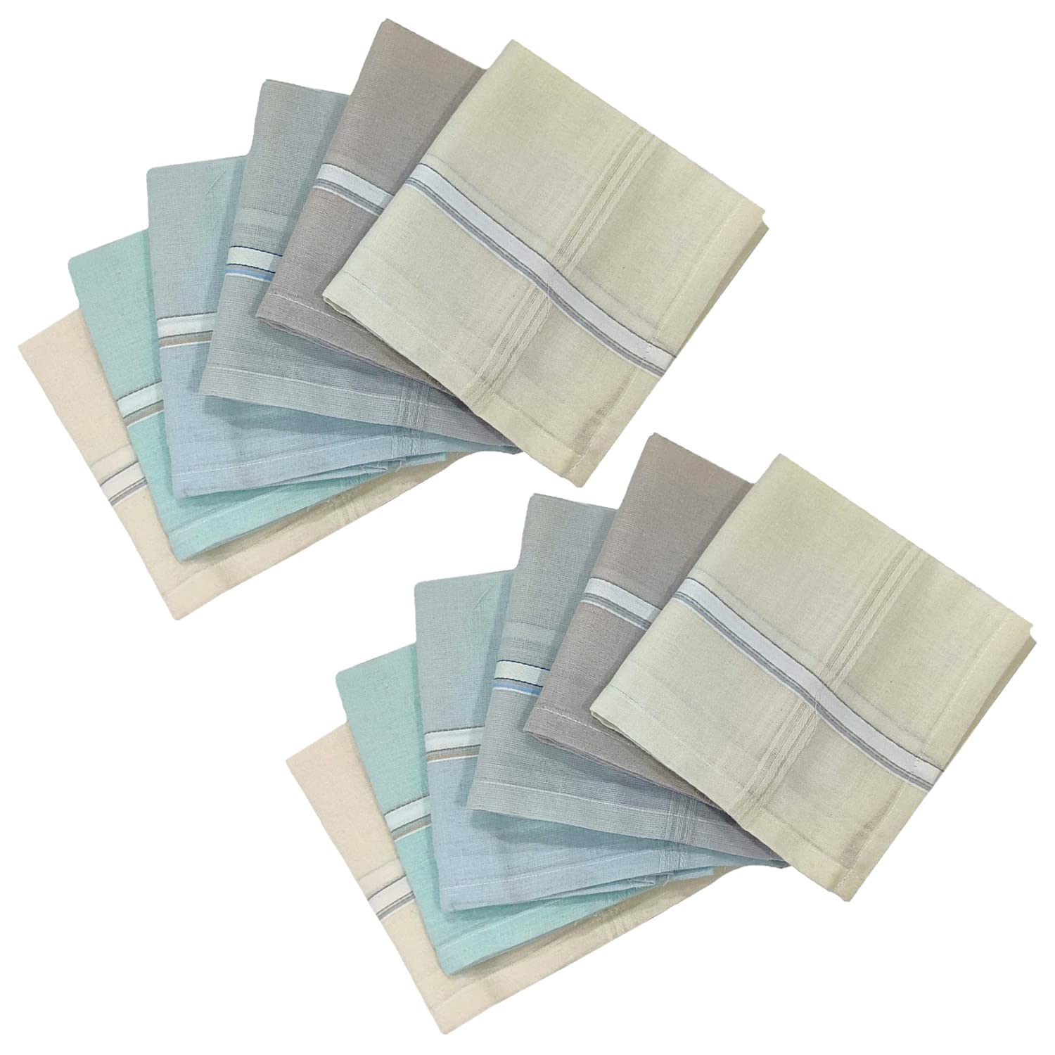 Kuber Industries Cotton Hanky For Men|Premium Handkerchief For Men|Neat Stiched With Printed Colors " 50x50 CM"|Pack of 12 (Light Multi)-picture-49