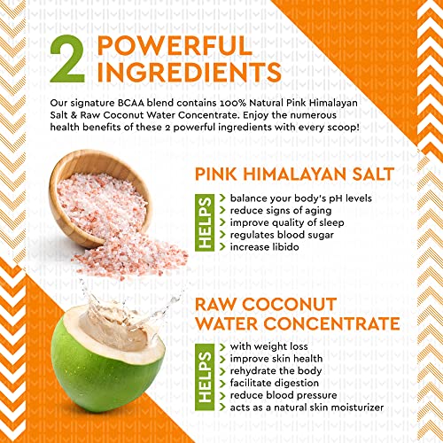 Motivated Mindset Vegan Bcaa Powder Drink - Post-Work Out Muscle Recovery Supplement For Hydration And Energy - Branched Chain Amino Acids W/Coconut Water & Pink Himalayan Salt - Orange, 30 Servings #TOP5