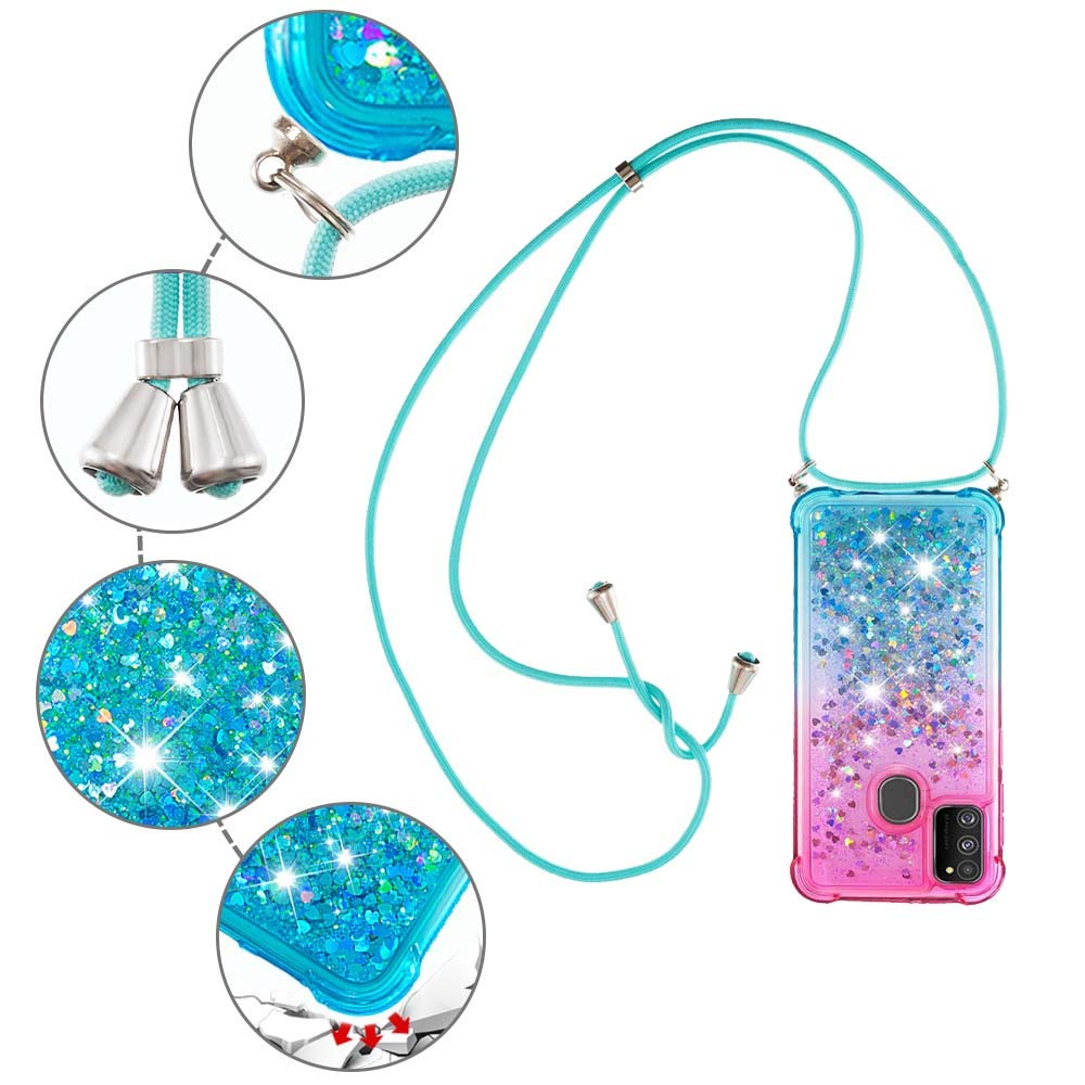 Handykette Handyhlle fr Samsung Galaxy A21S Hlle,Glitzer Quicksand  kreatives Flieende Flssigkeit schwimmt Silikon Case mit Umhngeband  Handykordel Band Kette fr Galaxy A21S,YB GS Pink Blue: Amazon.de:  Elektronik & Foto