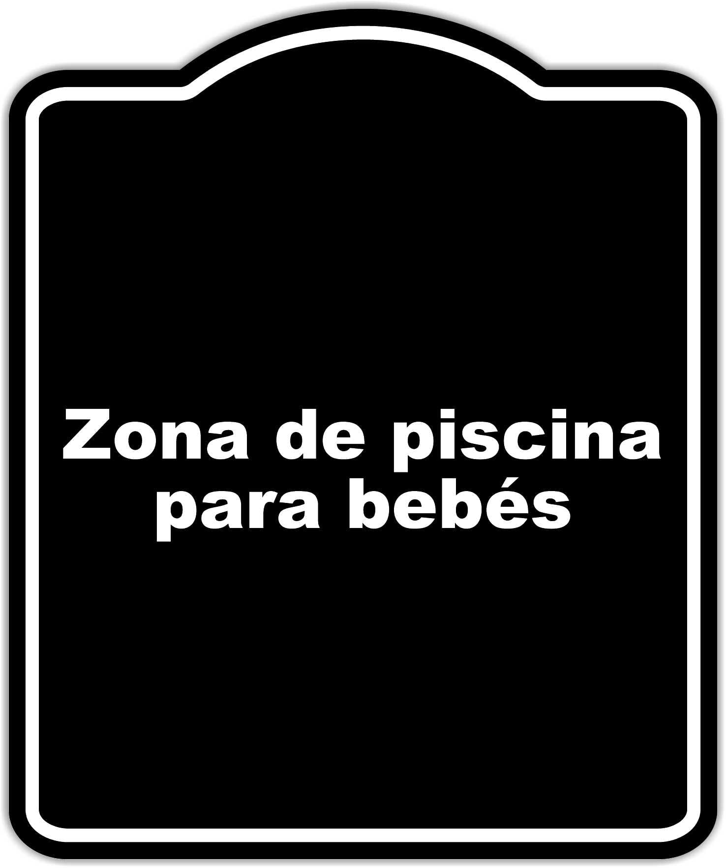 Zona de piscina para bebés BLACK Aluminum Composite Sign 8.5 x 10 inches