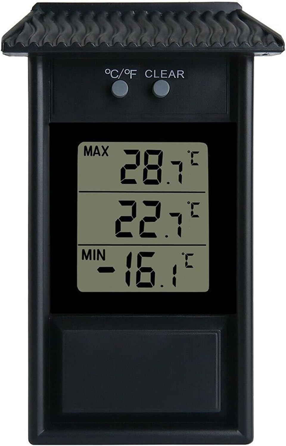 Termómetro digital con pantalla de temperatura máxima y mínima for invernadero, jardín, interior y exterior, for pared, impermeable, for montaje en pared en interiores.