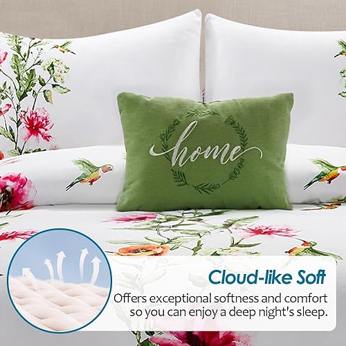 Vista 18 de Juego de edredón tamaño King - Juego de edredón de 3 piezas tamaño King, juego de edredón floral bohemio, juegos de cama tamaño King, juegos de ropa