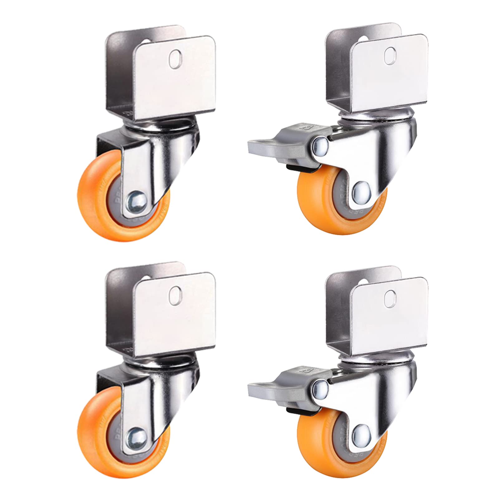 Roulettes pour coffre à jouets et chariot support en U 18mm