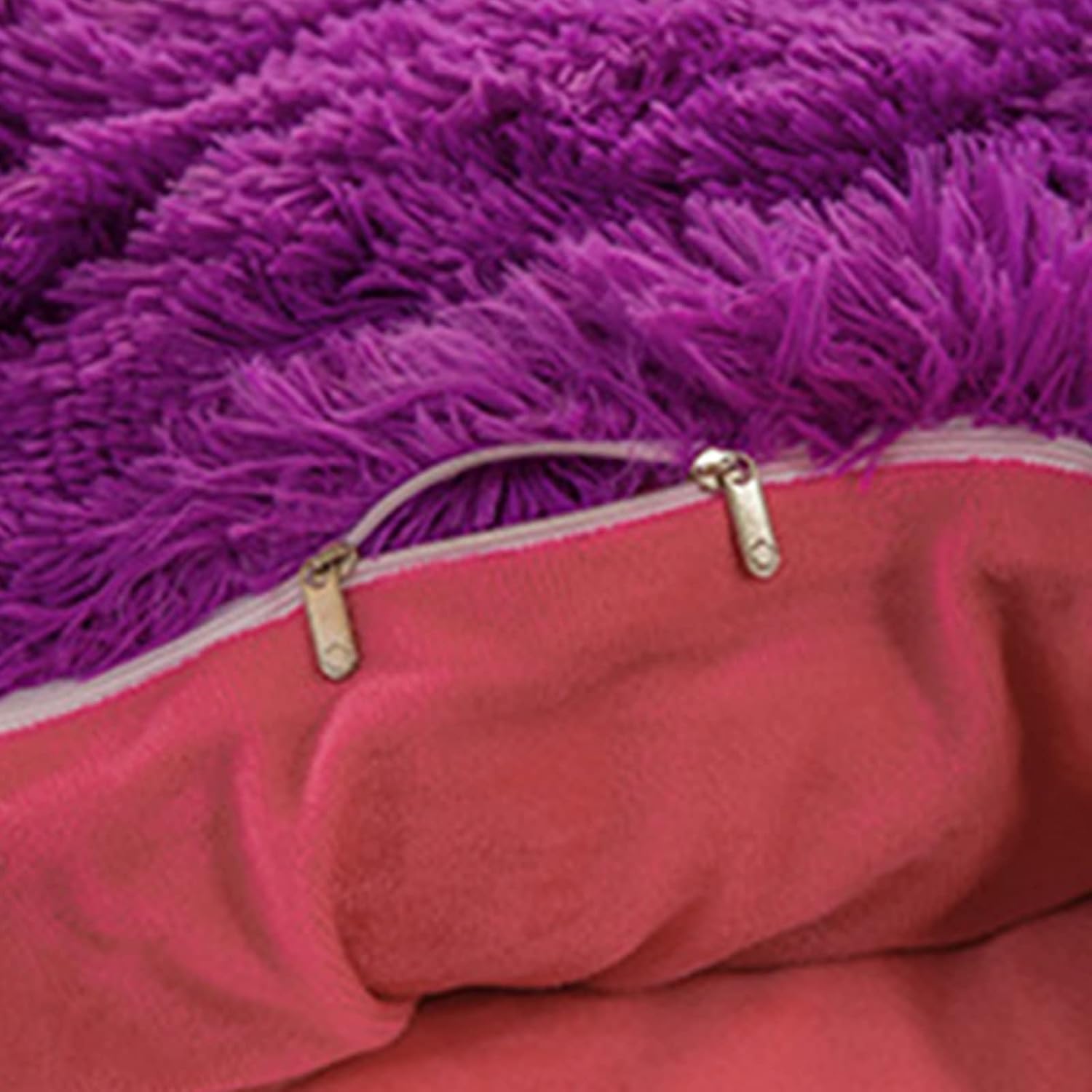 Ultra Soft Shaggy Duvet Cover Set 4 Pieces Luxury Plush Bedding Set with Zipper Closure Breathable Warm Comforter Cover with Sheet Pillowcase-Pink a 1.5 m Fitted Sheet (Purple Queen 200 x 230 cm (79 x image 5
