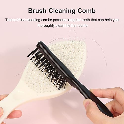 Miniatura 4 de 5 piezas de herramienta de cepillo de pelo, herramienta de limpieza de cepillo de pelo, herramienta de limpieza de cepillo de pelo 2 en 1, cepillo