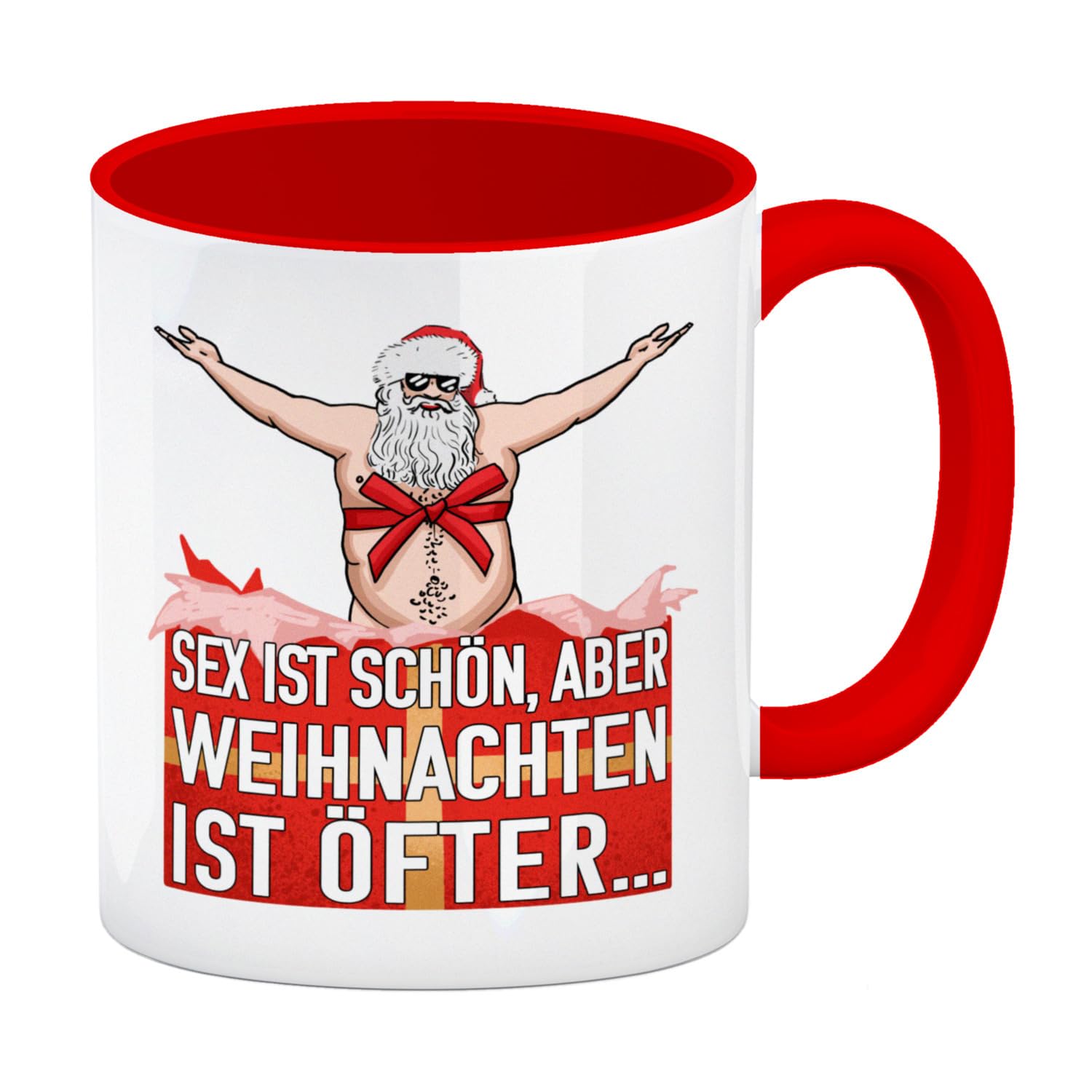 Nackter Weihnachtsmann, R Auf Einen Sack Voller Geschenke Schaut