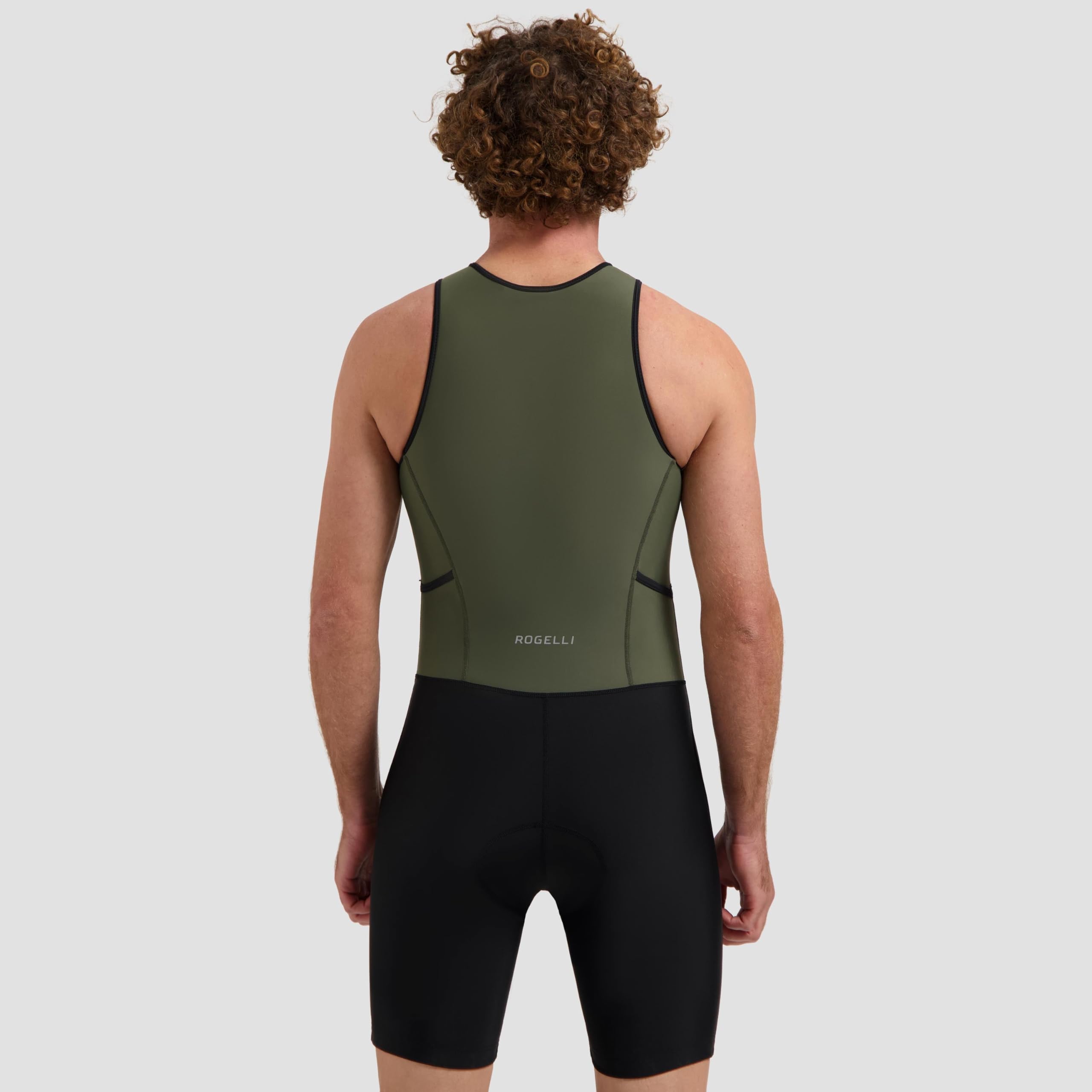 Rogelli Triathlonanzug ärmellos Trisuit mit Rückentaschen
