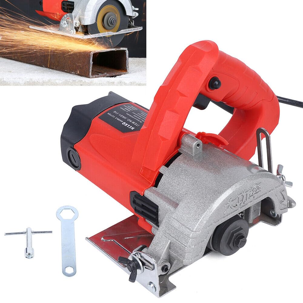 Sega da taglio per pietra, diametro lama elettrica adatta al taglio di pietra e legno, 0-45°, 1580 W, profondità massima 34 mm