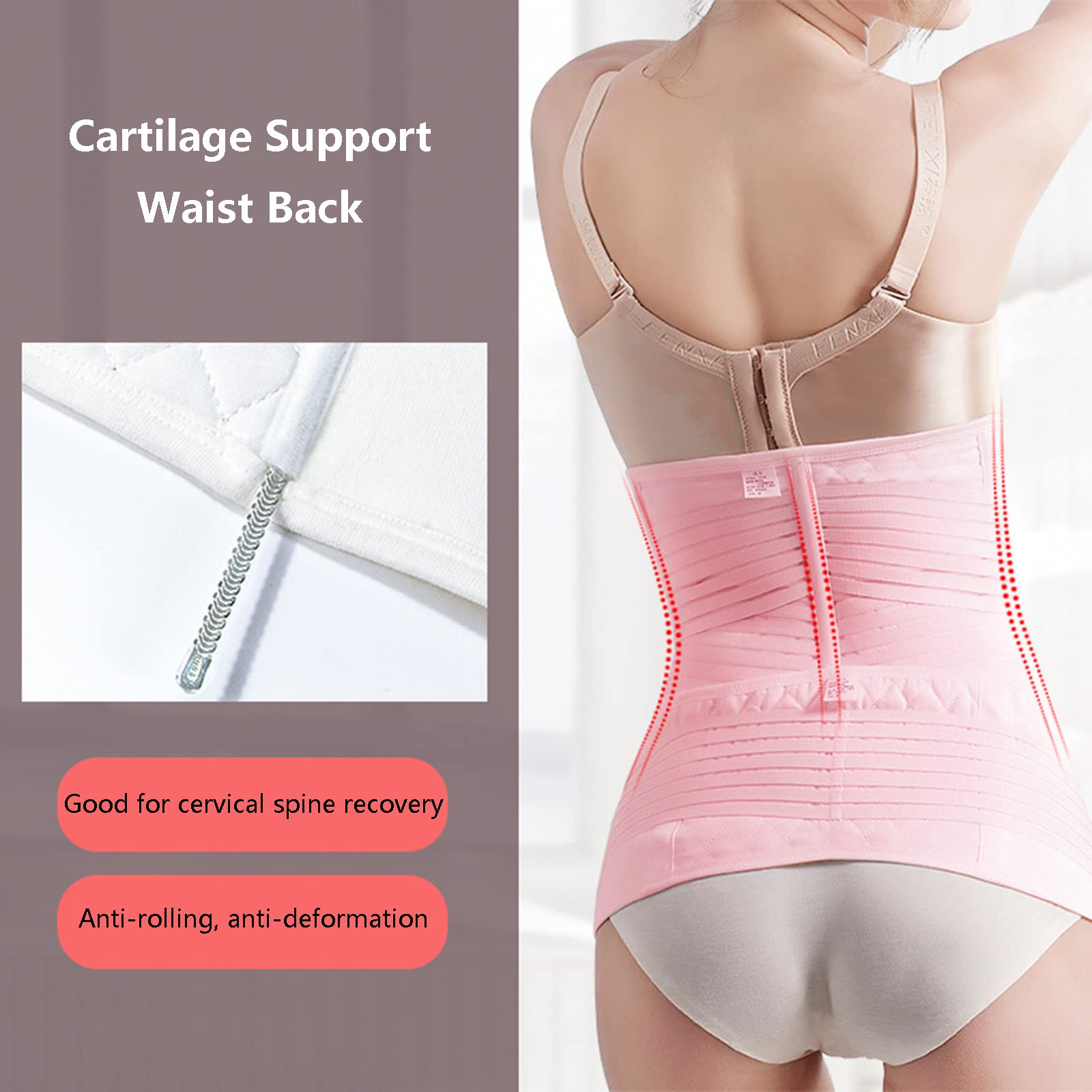 2 en 1 Soporte posparto Recuperación Vientre Envoltura Cintura Pelvis Posparto Vientre Binder C Sección Cinturón Postnatal Recuperación Soporte Banda Postnatal Abdominal Binder,2XL,Natural