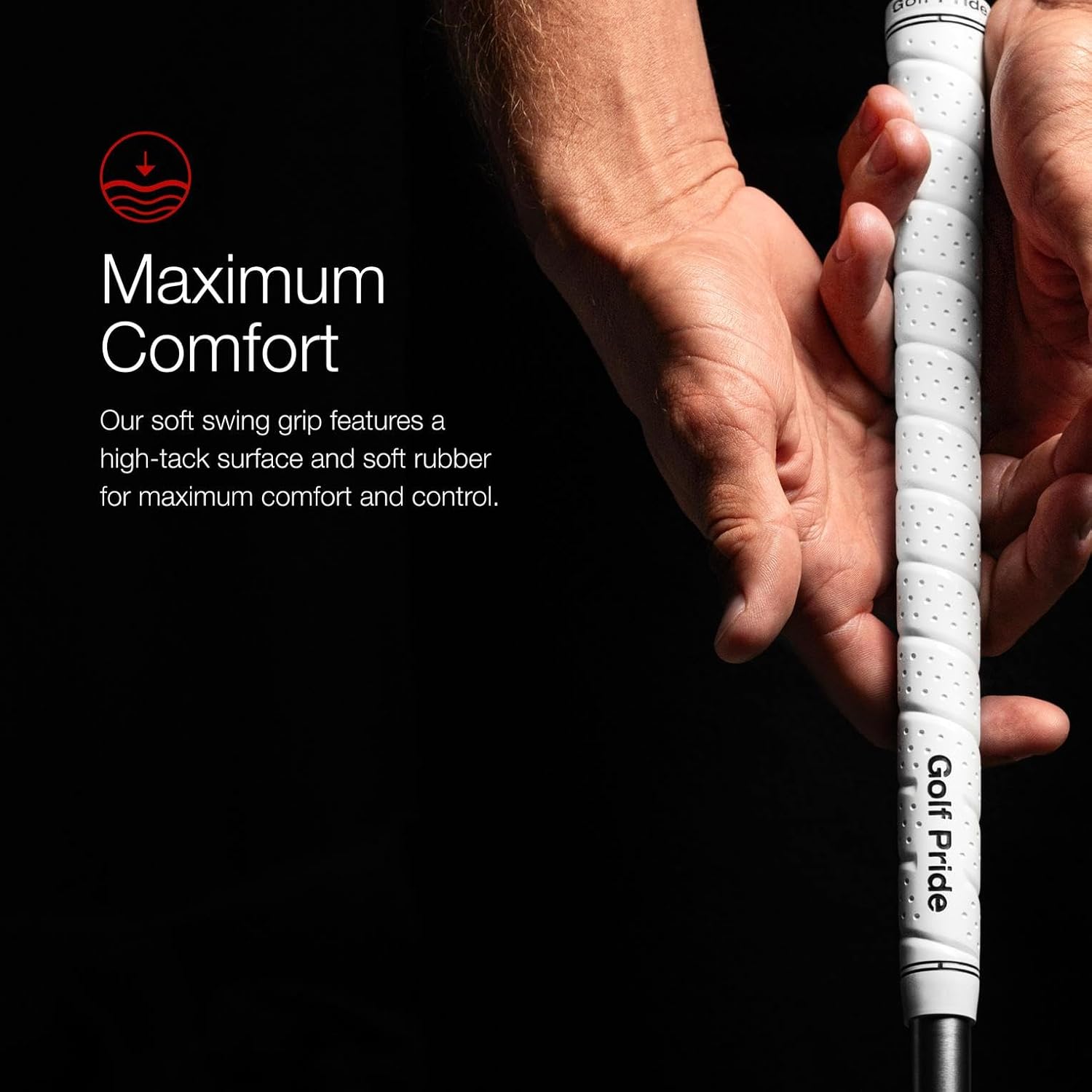 Golf Pride Tour Wrap Golf Grip - Comfortable, Durable Grip for Clubs - Classic Wrap Design with High-Tack Feel - Rubber Construction - Red