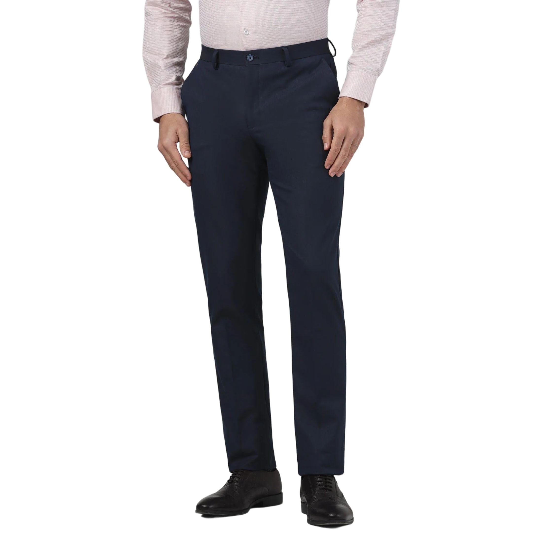 Men's Polyester Blend Slim Formal Trousers-image-28