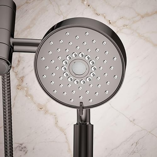 Vista 4 de KOHLER 23219-TT Purist - Kit combinado de ducha multifunción 2 en 1, cabezal de ducha giratorio con cabezal de ducha de mano, 2.5 GPM, titanio