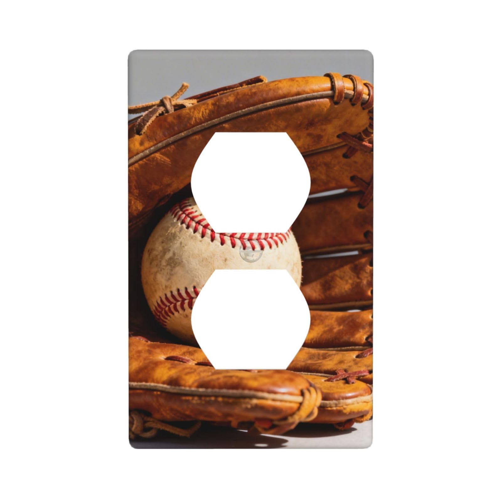 Baseball Glove Ball Unbreakable Polycarbonate Switch Plate-1 Gang Screwless Wall Plate for Home Office