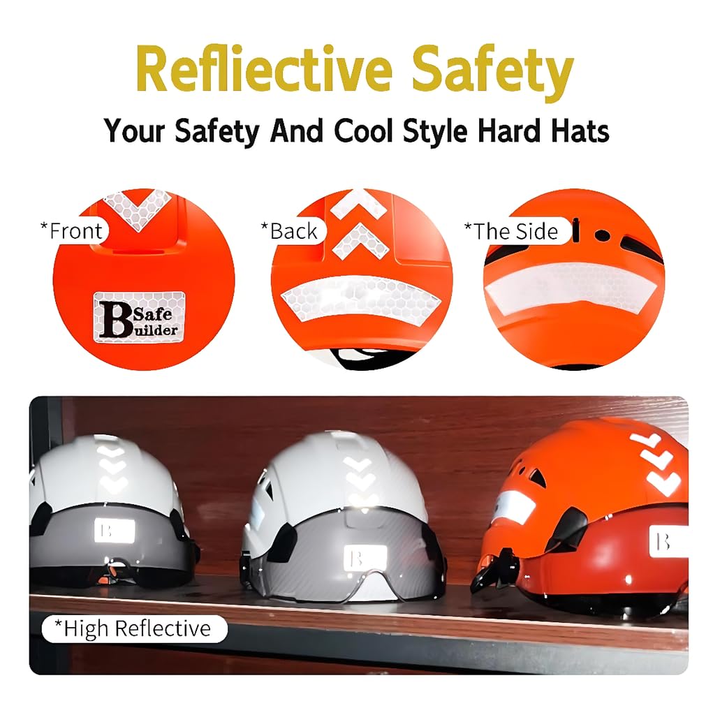 Casco di sicurezza industriale con visiera, paraorecchie, elmetto rigido con visiera ventilata, omologato OSHA, per lavori di costruzione, protezione della testa certificata ANSI/ISEA Z89.1