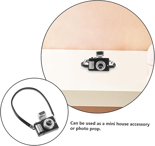 Miniatura 6 de Kisangel Estatua de cámara de plástico única Mini cámara de casa de muñecas para decoraciones de oficina