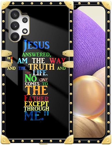 Funda compatible con Samsung Galaxy A32 5G, con diseño de cruz de Jesús y la Biblia de Cristo para mujeres y niñas, TPU suave, a prueba de golpes,