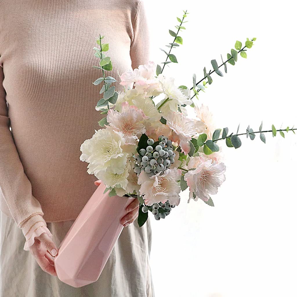 Decorazioni Domestiche Fiori di peonia di Seta Artificiale Fiori Finti con Vaso di Ceramica for la Festa di Nozze Festa di San Valentino Decor Fiori Finti