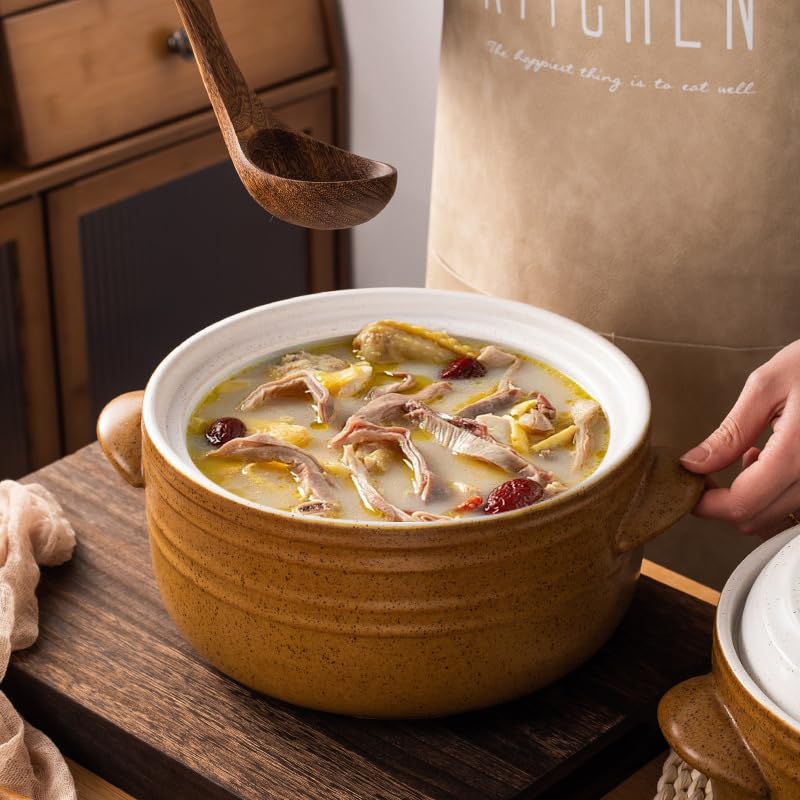 Tegame Terracotta Casseruola Zuppa Stufato Pentolina Riso in ceramica Combustione a secco ad alta temperatura senza crepe