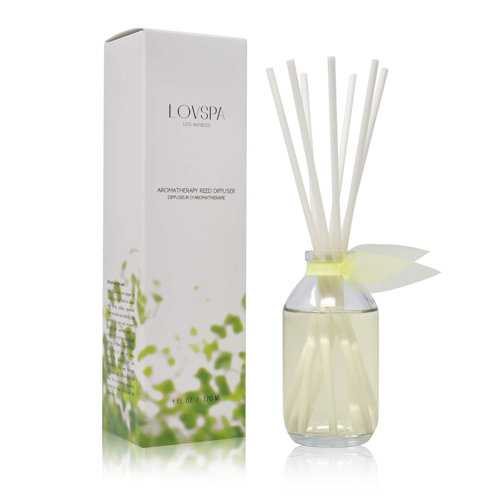LOVSPA Reed Diffuser Set, Sparkling Grapefruit Scented Oil Diffuser with Sticks, Home Fragrance Accessories for Bathroom Shelf Decor, Aroma Diffusers