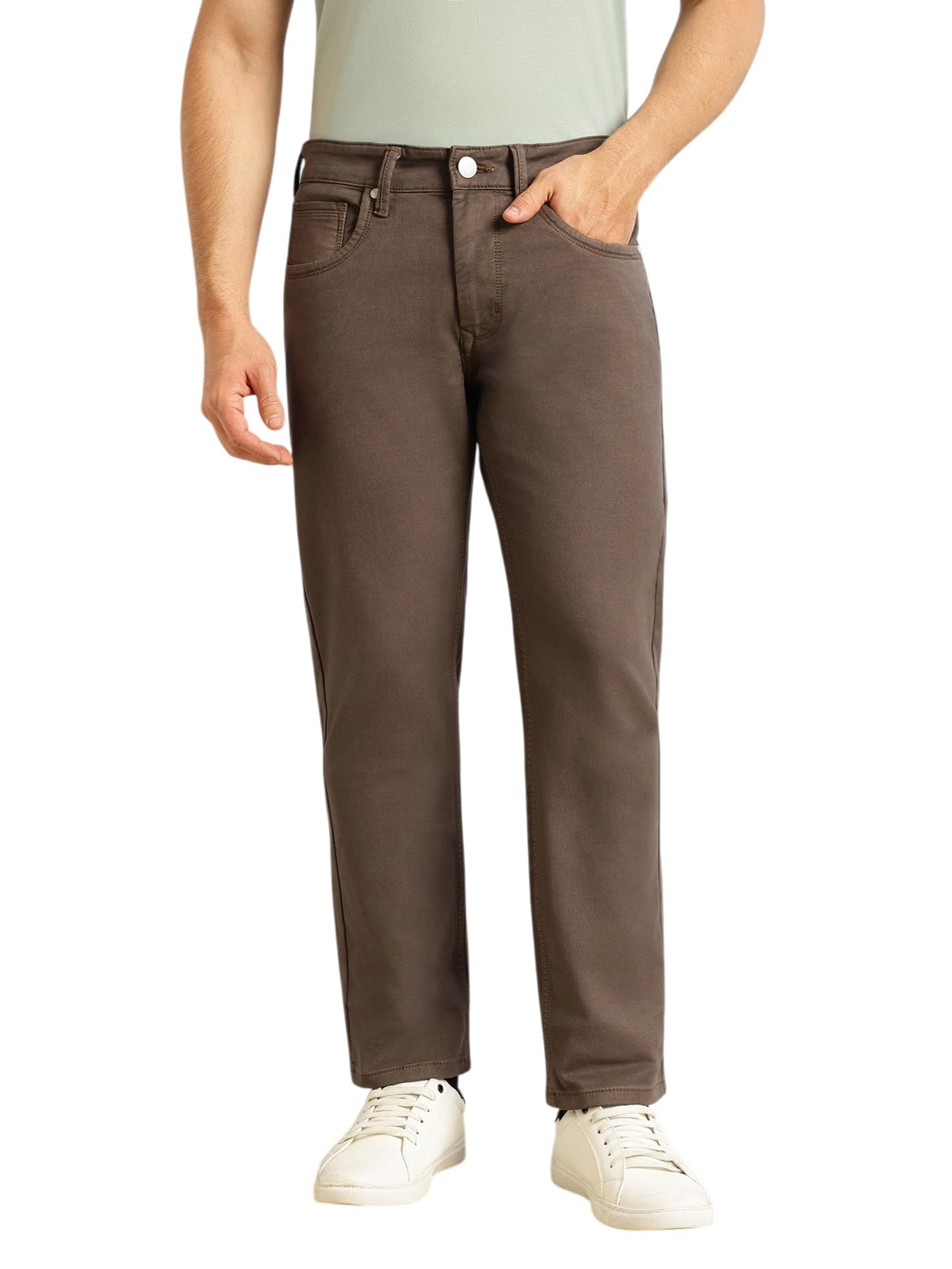 thomas scott Men's Cricket Club Collection Straight Fit Stretchable Jeans | Mid-Rise Medium Shade Denim | Clean Look | 5 Pocket Design-picture-26