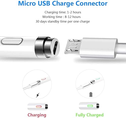 Miniatura 4 de Lápiz óptico para pantallas táctiles, lápiz activo, bolígrafos digitales inteligentes recargables de punta fina, compatible con Apple iPad y otras