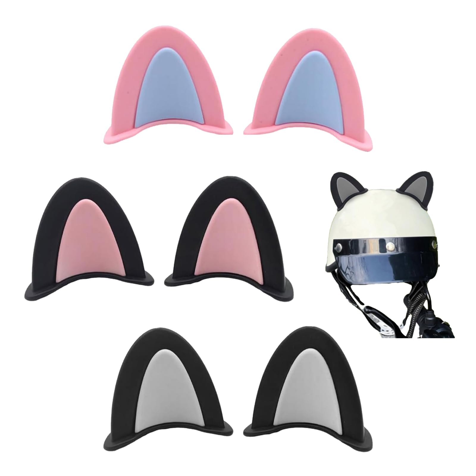 Sikweny 3 Stück Katzenohren Helmdekoration Klein und Tragbar Ohren Skihelm Langlebig und Flexibel Helm Ohren Ski Schön und Süß für Fahrrad ATV Snowboard Skateboard Motorrad Roller