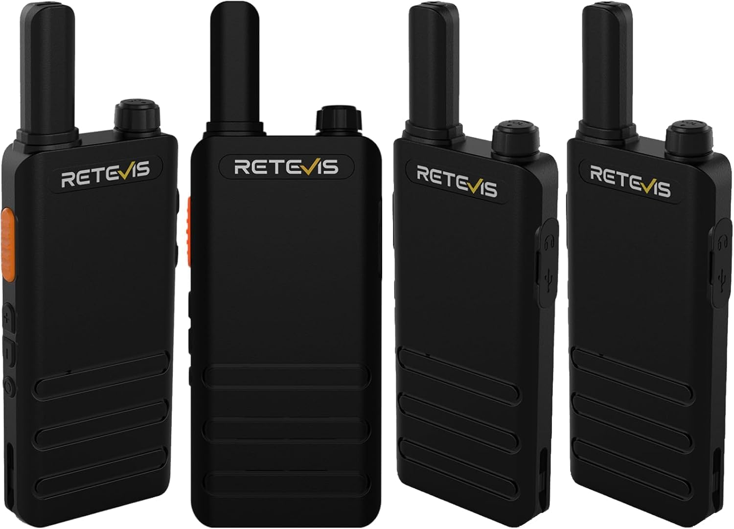 Retevis RT22P,New Version of RT22(2.0),Rechargeable Walkie Talkies for Adults,Compact FRS Two-Way Radios,VOX Handsfree,1620mAh Large Battery,USB C Charger,2 Way Radio for Small Store Hotel(4 Pack)
