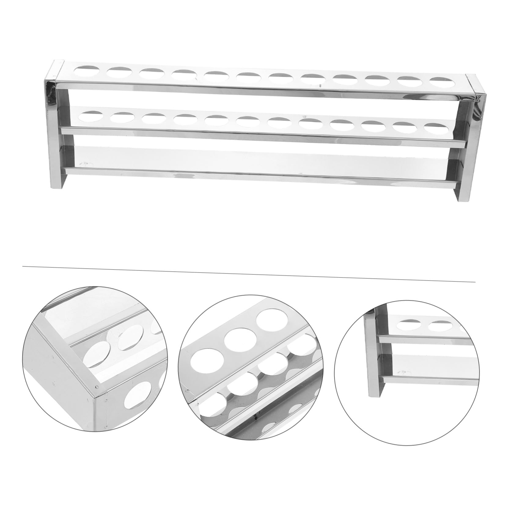 Alipis Gradilla Para Tubos De Ensayo Acero Inoxidable Soporte Para Tubos De Ensayo Para Laboratorio