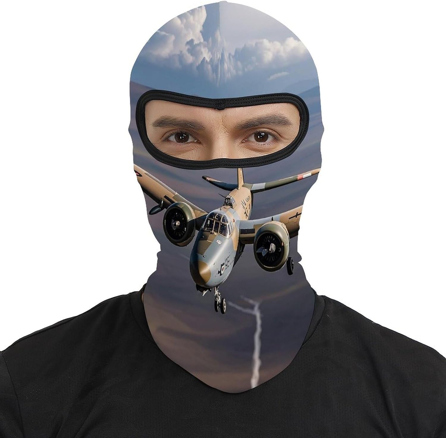 US Army Plane Balaclava Face Mask for Men and Women Winter Full Mask Outdoor Cycling Headgear Scarf Shiesty Neck Gaiter Motorcycle Cold Weather Gear for Ski Ice Fishing